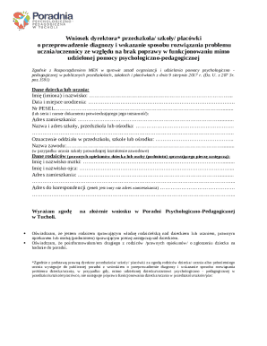 Polish Educational Psychological-Pedagogical Diagnosis Request