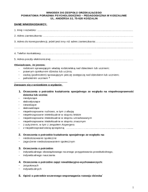 Poland Special Education Assessment Request Form