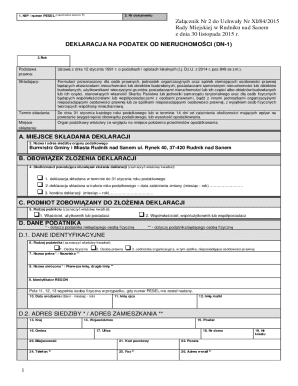 Polish Property Tax Declaration Form DN-1