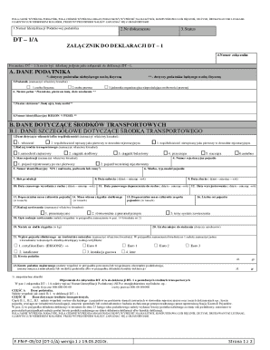 Polish Vehicle Tax Form DT-1/A