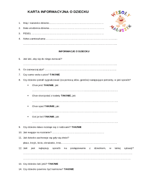 Child Information Form