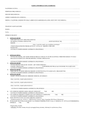 Child Information Card