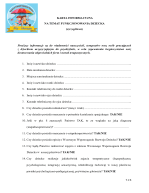 Child Development Information Form