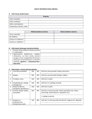 Child Information Card