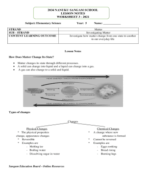 Elementary Science Worksheet