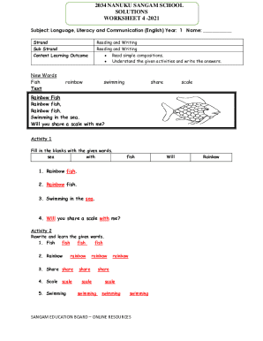 Sangam Education Board Worksheet 4
