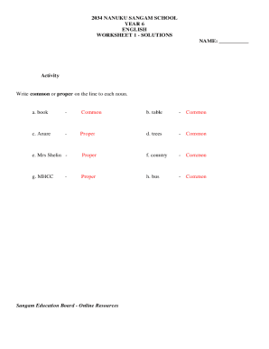Year 6 English Worksheet