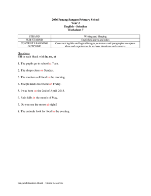 Year 3 Worksheet 7