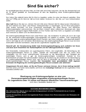 German Youth Event Attendance Authorization Form