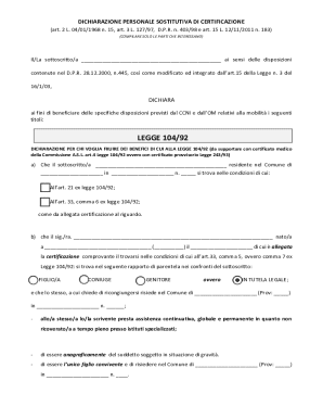 Dichiarazione Personale Sostitutiva di Certificazione