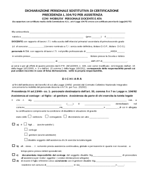 Dichiarazione Personale Sostitutiva di Certificazione