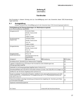 VDE FNN Formulare for Erzeugungsanlagen