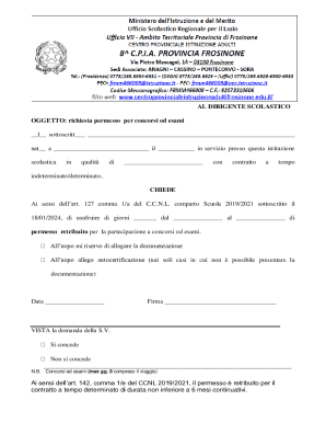 Request for Leave for Exams or Competitions