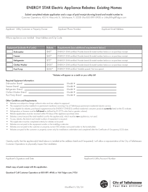 ENERGY STAR Electric Appliance Rebate Application