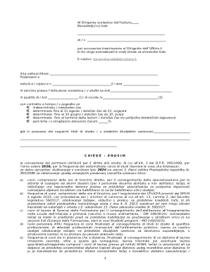 Italian School Leave Request Form