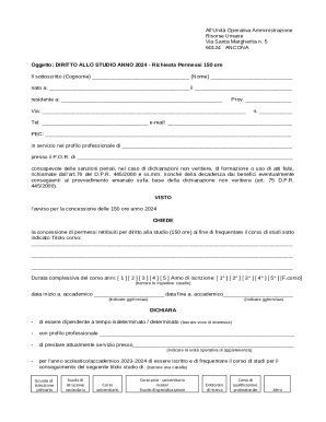 Italy Study Leave Request Form