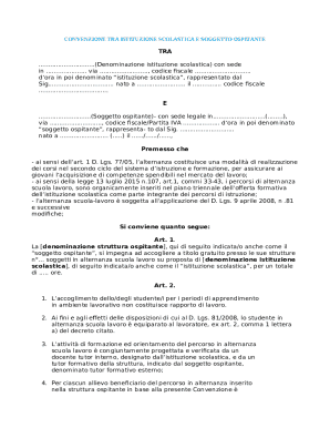 Italian School Work Placement Agreement
