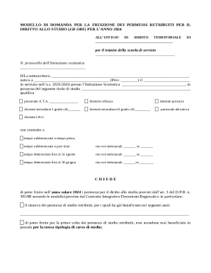 Italian Study Leave Request Form 2024