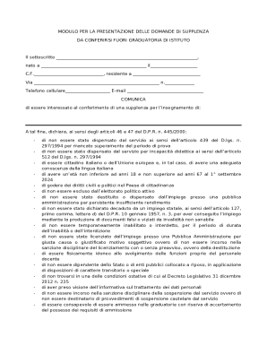Italian Teacher Substitute Application Form