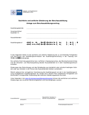 German Apprenticeship Training Plan