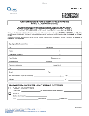 Italian Water Connection Request Form