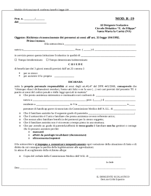 Law 104 Benefit Confirmation Request Form