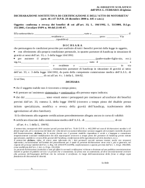 Declaration of Substitution of Certification