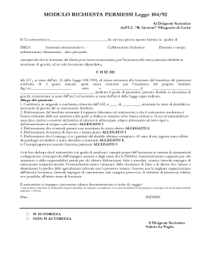 Italian Family Leave Request Form