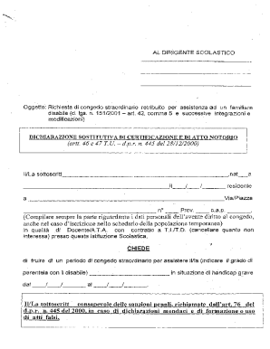 Italian Paid Leave Request for Disabled Family Member