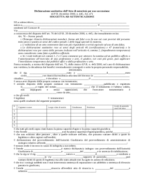 Italian Succession Declaration Form