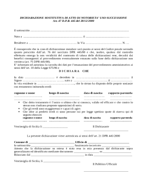 Italian Declaration of Succession