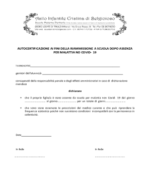 School Re-admission Health Declaration