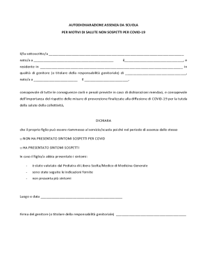 School Absence Health Declaration