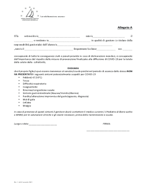 Italian Student Absence Declaration Form
