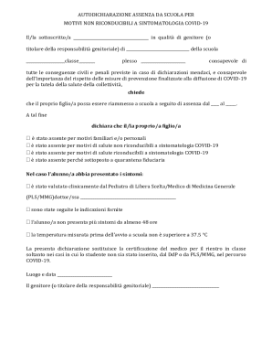 School Absence Self-Certification Form