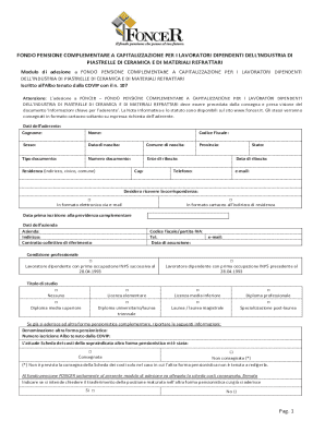 FONCER Pension Fund Adhesion Form