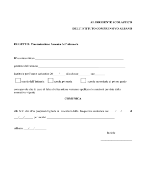 Student Absence Communication Form
