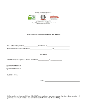 School Absence Justification Form