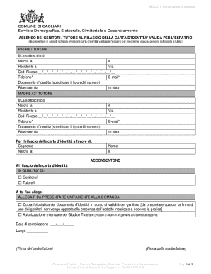 Parental Consent for Minor's ID Card