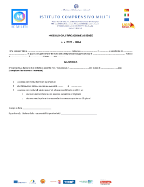 Italian School Absence Justification Form