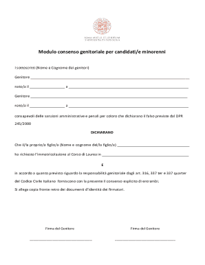 Minor Consent Form