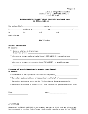 Declaration of Substitution of Certification