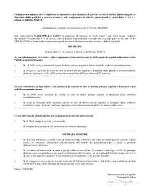 Italian Public Sector Private Entity Disclosure Form