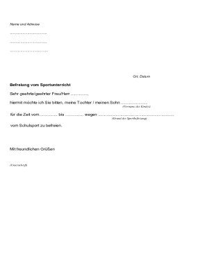 Befreiung vom Sportunterricht