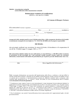Italian Anti-Mafia Declaration Form