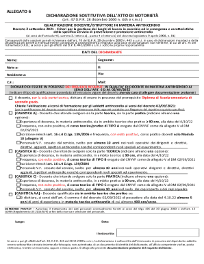 Italian Fire Safety Instructor Declaration Form