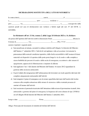 Italian Hotel Fire Safety Declaration