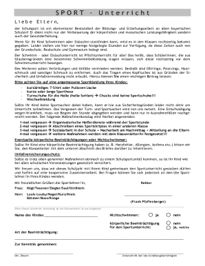 Bavarian School Sports Letter
