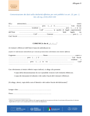 Allegato 9 Communication of Beneficial Ownership Data for Public Entities