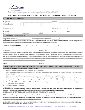 Italian Pension Fund Home Renovation Request